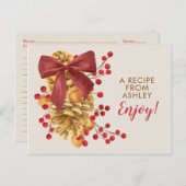 ホリーア素朴コーンクリスマスクリスマスレシピカード ポストカード (正面/裏面)