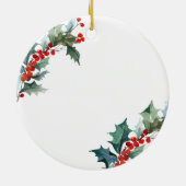 ホリーウィンターフローラパーソナライズされたガールバプテスマ セラミックオーナメント (裏面)