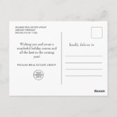 ホリーエレガントツリーのクリスマスグリーティ企業のング ポストカード (裏面)