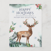 ホリーエレガントディアクリスマスグリーティ企業のング ポストカード (正面)