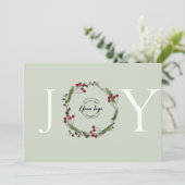 ホリーエレガントパインリースジョイビジネスロゴカスタム シーズンカード (スタンド正面)
