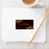 ホリーエレガントフローリッシュレッドクリスマス住所 シール (インサイチュ)