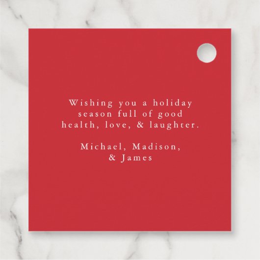 ホリーエレガントベリーとパインコーンのクリスマス フェイバータグ (裏面)