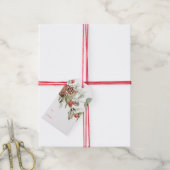 ホリーエレガントベリーとパインコーンホリデー ギフトタグ (より糸付き)