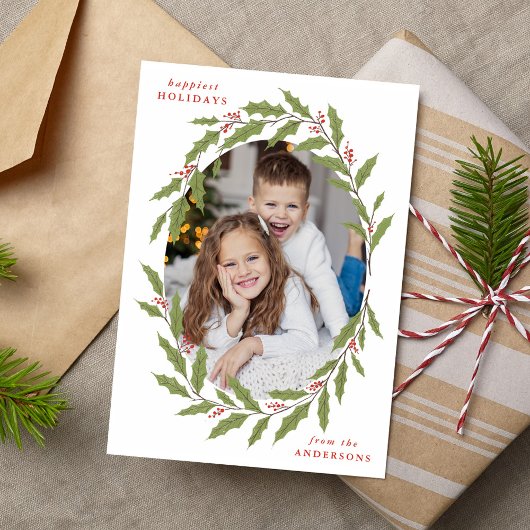 ホリーエレガントベリーオーバルリース3写真 シーズンカード