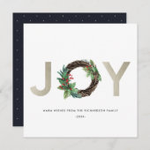 ホリーエレガントベリーシルバージョイリースクリスマス シーズンカード (正面/裏面)