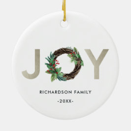 ホリーエレガントベリーシルバージョイリースクリスマス セラミックオーナメント