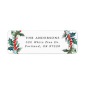 ホリーエレガントベリーホリデイ差出人住所 ラベル (正面)