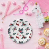 ホリーエレガントベリーホリデーウィンターウェディングパーティー ペーパープレート (パーティー)