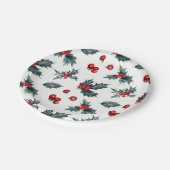 ホリーエレガントベリーホリデーウィンターウェディングパーティー ペーパープレート (アングル)