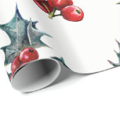 ホリーエレガントベリーホリデークリスマ素朴ス ラッピングペーパー (ロールコーナー)