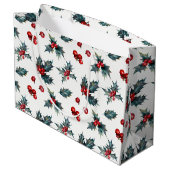 ホリーエレガントベリーホリデークリスマ素朴ス ラージペーパーバッグ (裏面アングル)