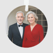 ホリーエレガントベリーリースメリークリスマスフォト オーナメント (裏面)