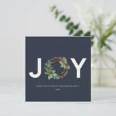 ホリーエレガントベリーレッドネイビーリースクリスマス シーズンカード (スタンド正面)