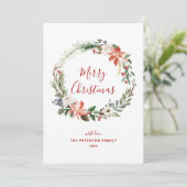 ホリーエレガントベリー | ポインセチアリース非写真 シーズンカード (スタンド正面)