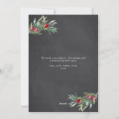 ホリーエレガントメリークリスマスホリデーフォトカード シーズンカード (裏面)