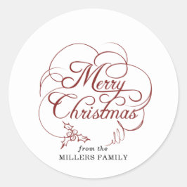ホリーエレガントメリークリスマス ラウンドシール