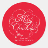 ホリーエレガントメリークリスマス ラウンドシール (正面)