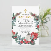 ホリーエレガント·ベリー·ウィンター·バプテスマ 招待状 (スタンド正面)