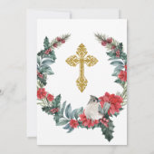 ホリーエレガント·ベリー·ウィンター·バプテスマ 招待状 (裏面)