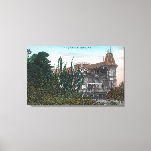 ホリーオークスの外部ビュー建物 キャンバスプリント (正面)