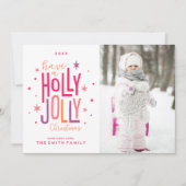 ホリーカラフルすてきクリスマス写真 シーズンカード (正面)