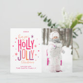 ホリーカラフルすてきクリスマス写真 シーズンカード (スタンド正面)
