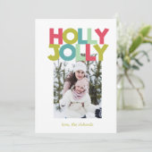 ホリーカラフルフすてきォトクリスマスカード 招待状 (スタンド正面)