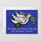 ホリーカード、はがき、シール付きピース鳩 シーズンポストカード (正面/裏面)