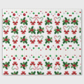 ホリーキャンディすてきケーンハート ラッピングペーパー (フラット)