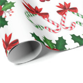 ホリーキャンディすてきケーンハート ラッピングペーパー (ロールコーナー)