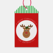 ホリーギフト付きクリスマストナカイラベル ギフトタグ (正面)