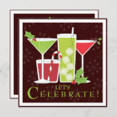 ホリークリスすてきマスカクテルパーティの招待状 招待状 (正面/裏面)