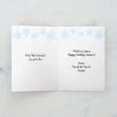 ホリークリスマスすてき雪だるま休暇を取る カード (内部)