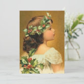 ホリークリスマスの少女カスタマイズヴィンテージ シーズンカード (スタンド正面)