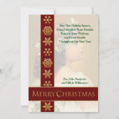 ホリークリスマスの少女カスタマイズヴィンテージ シーズンカード (裏面)