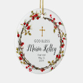 ホリークリスマスガールパーソナライズされたバプテスマオーナメント セラミックオーナメント (右)