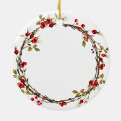 ホリークリスマスガールパーソナライズされたバプテスマオーナメント セラミックオーナメント (裏面)