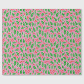 ホリークリスマスクリスマス自然植物文様ギフト ラッピングペーパー (フラット)