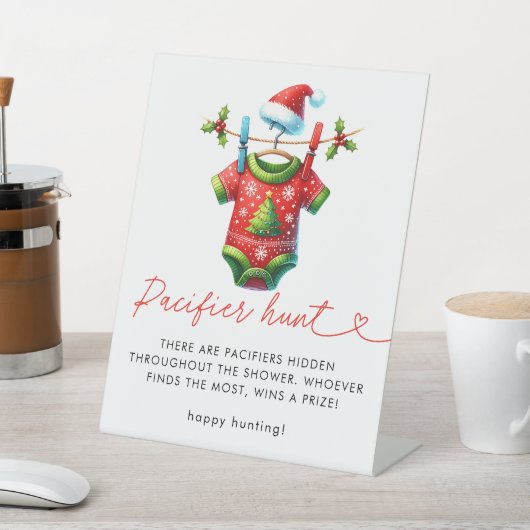 ホリークリスマスサンタベビーシャワーおしゃぶり狩り 台座サイン (インサイチュ)