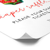 ホリークリスマスサンタベビーシャワーおむつラッフル ポスター (角)