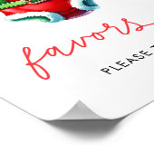 ホリークリスマスサンタベビーシャワーのお気に入りサイン ポスター (角)