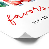 ホリークリスマスサンタベビーシャワーのお気に入りサイン ポスター (角)