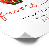 ホリークリスマスサンタベビーシャワーのお気に入りサイン ポスター (角)