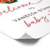 ホリークリスマスサンタベビーシャワーウェルカムサイン ポスター (角)