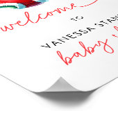 ホリークリスマスサンタベビーシャワーウェルカムサイン ポスター (角)