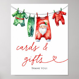 ホリークリスマスサンタベビーシャワーカード&ギフト ポスター