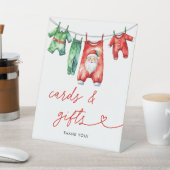 ホリークリスマスサンタベビーシャワーカード&ギフト 台座サイン (インサイチュ)