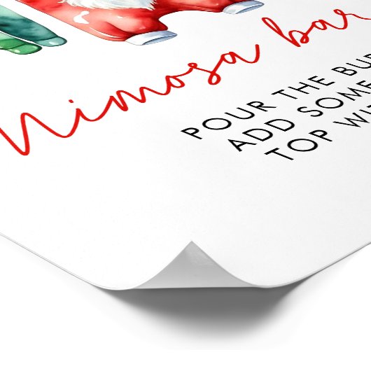 ホリークリスマスサンタベビーシャワーミモザバー ポスター (角)