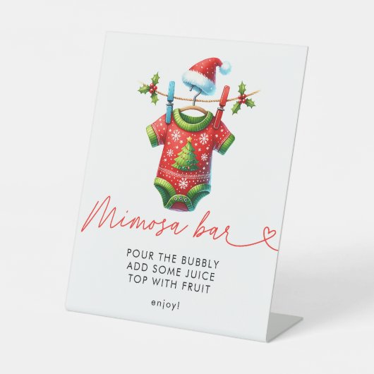 ホリークリスマスサンタベビーシャワーミモザバー 台座サイン (正面)